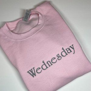 "Wednesday" -Pink-Crewneck Sweatshirt